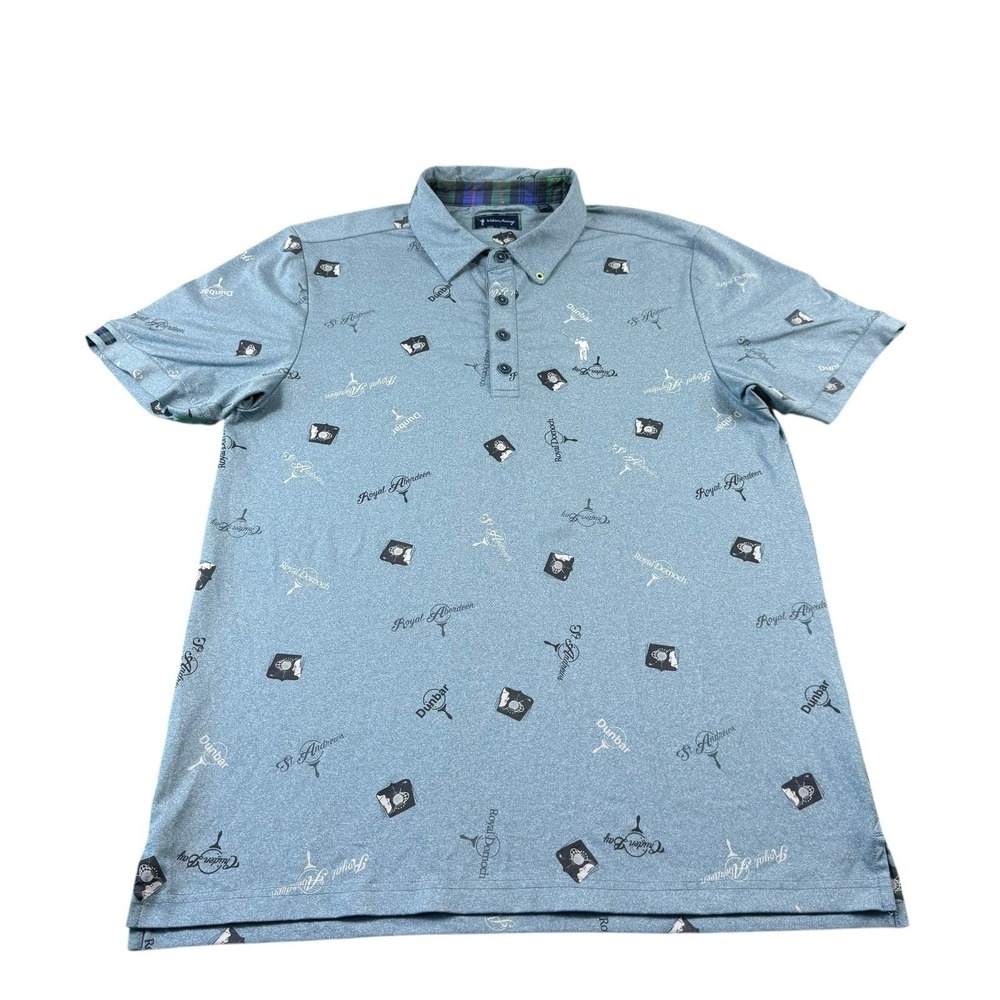 William Murray Blue St Andrews Performance Men's S/S Golf Polo Size Medium